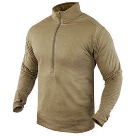 Condor Long Sleeve Base II Half-Zip Pullover in Tan